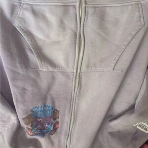 & Other Stories Lavender Zip-Up Hoodie with Graphic